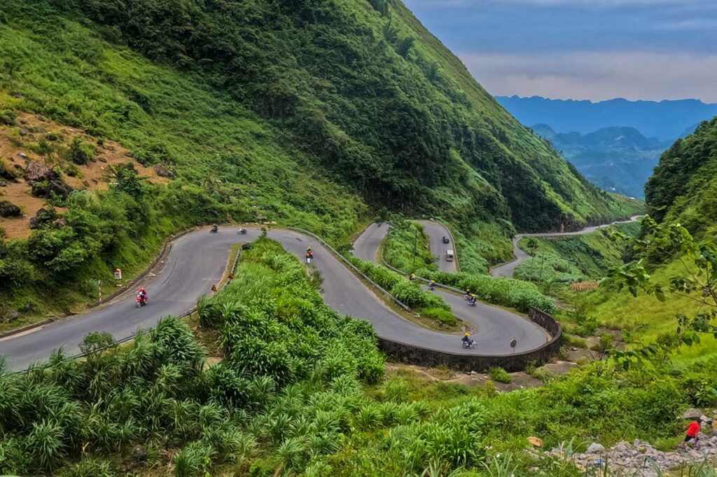 Mountain pass on the Ha Giang Loop in northern Vietnam