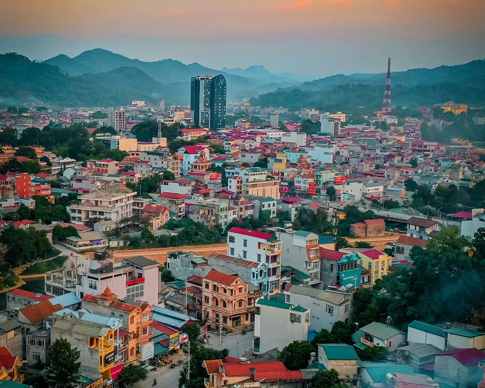 Cao Bang City on the SkyPath tour route
