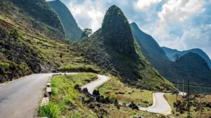 Mountain scenery during a Ha Giang Loop journey - best time to do the ha giang loop