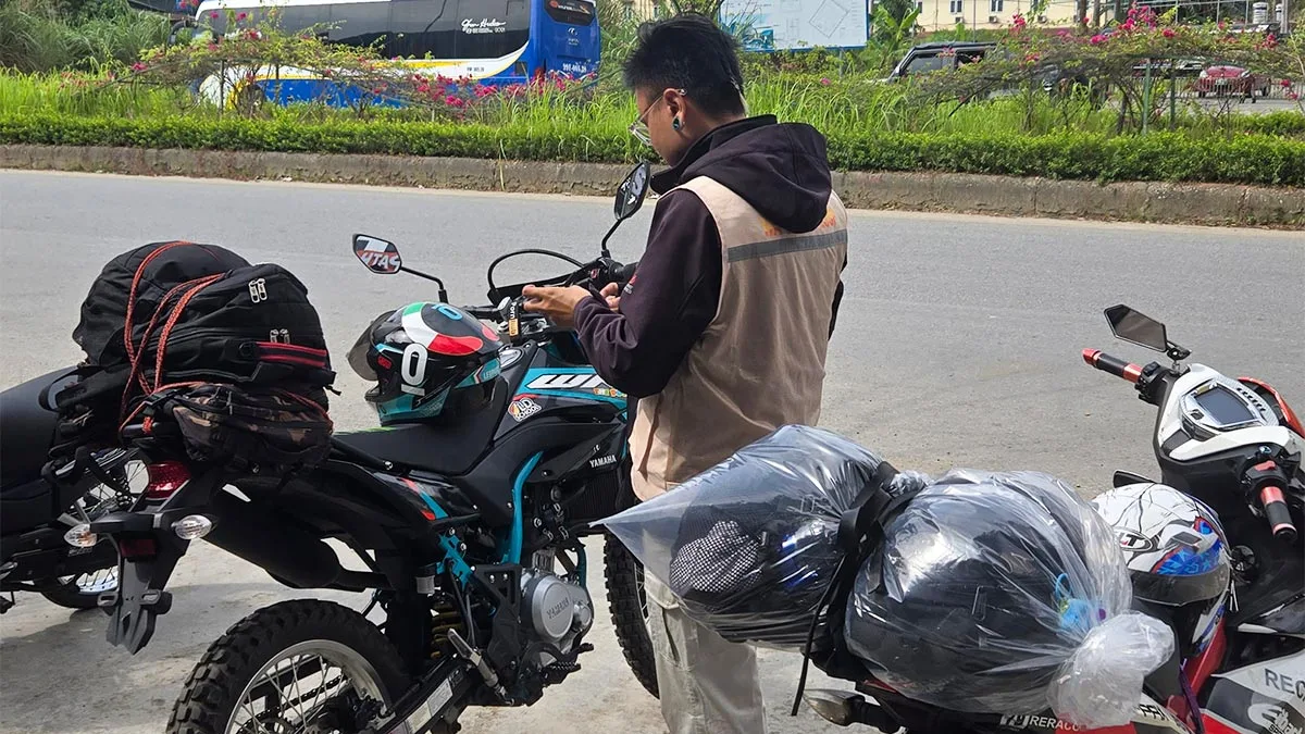 Travel gear prepared for a Ha Giang Loop journey - ha giang loop packing list