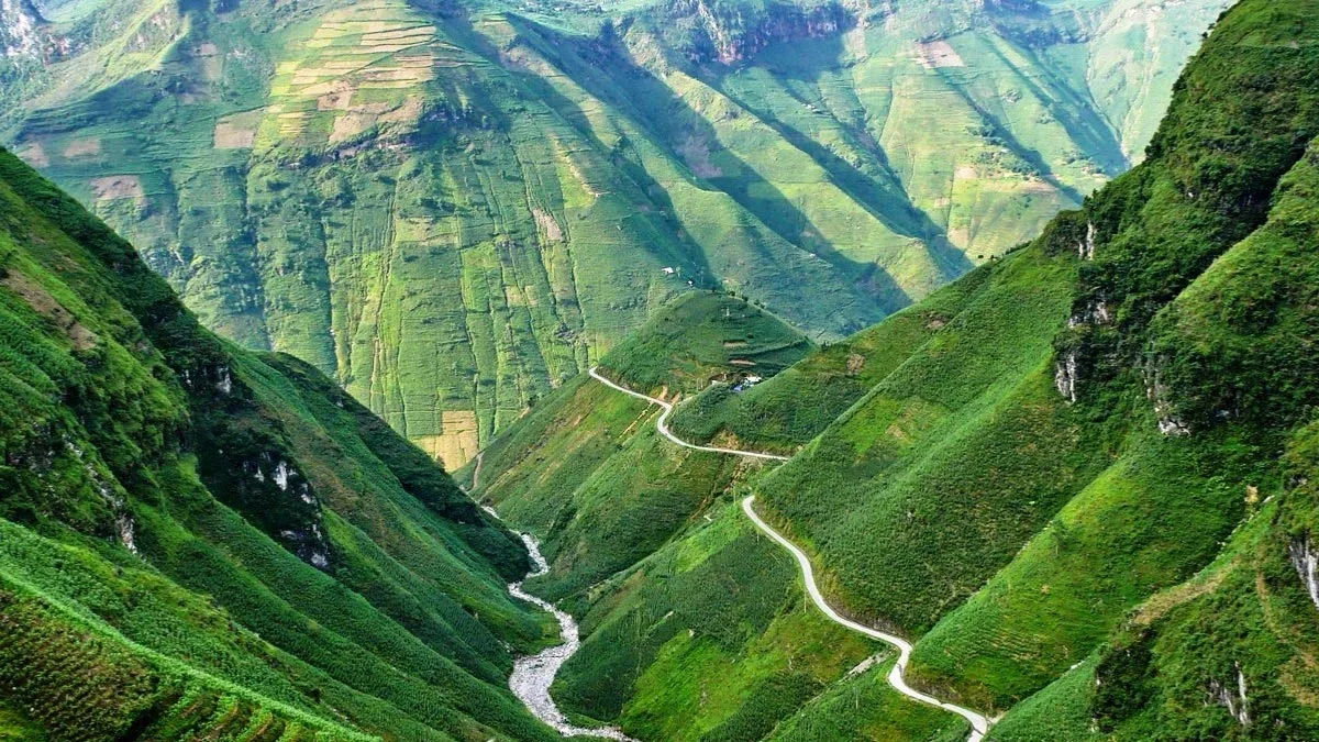 Green mountain scenery during summer in Ha Giang