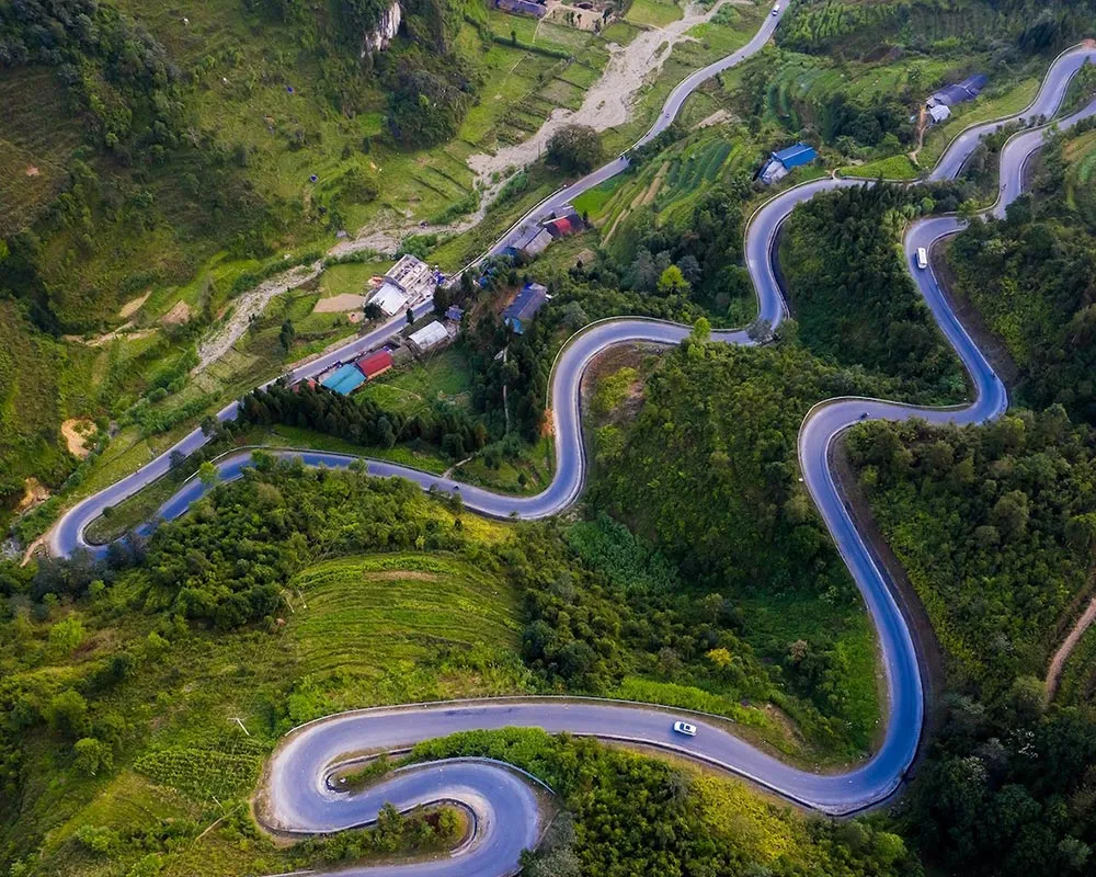 Scenic view from Ma Pi Leng Pass on the Ha Giang Loop