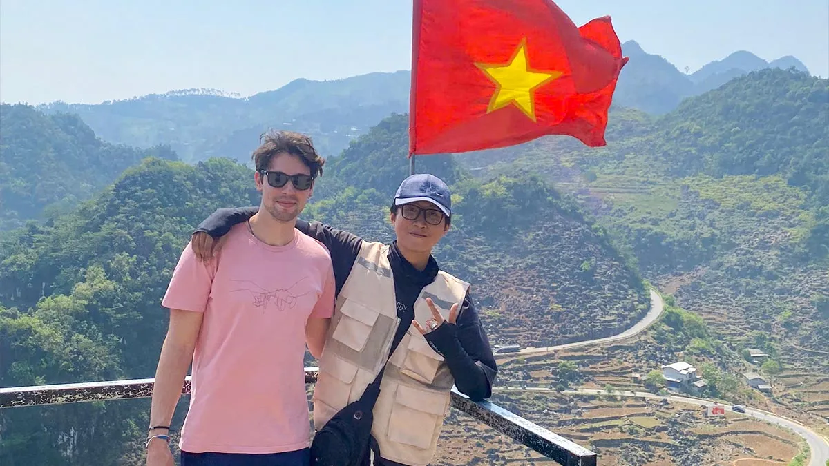 SkyPath travelers exploring Ha Giang in mountain weather